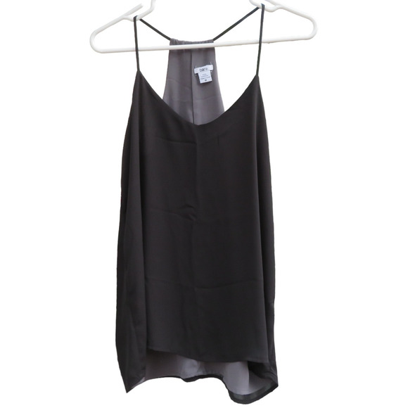 Bar III Womens V-Neck Flowy Tank Top Sleeveless Blouse Cut Out Back Black M NWOT - Picture 1 of 7